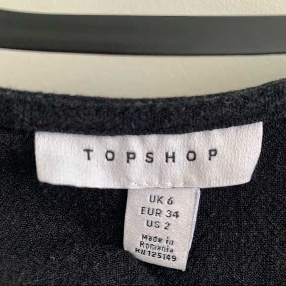 TOPSHOP button up top, black - Picture 3 of 3